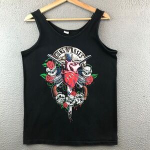Vintage 90s Guns N Roses Tank Top XL Graphic Print Band Tee Sleeveless Skull